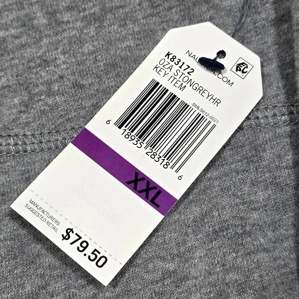 Nautica Quarter Zip Pullover Mens XXL Gray Long Sleeve J-Class Logo K83172 NEW